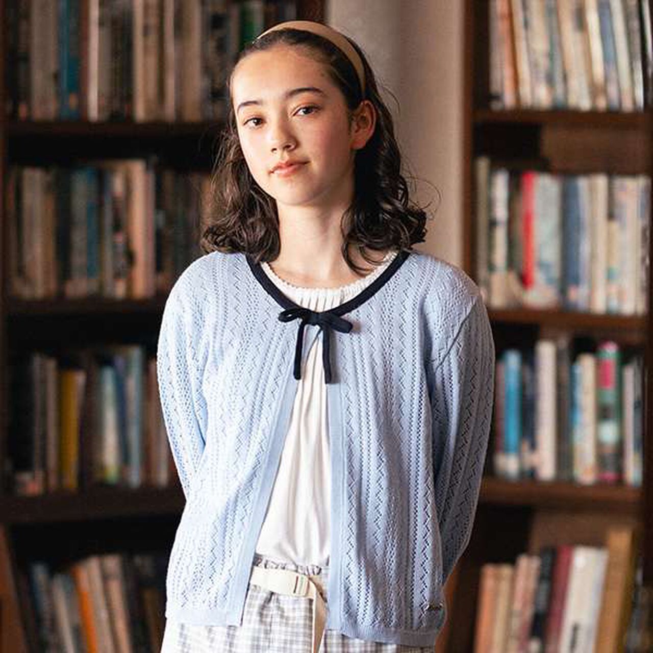 Lace Knit Cardigan + T-Blouse Set,Ivory, large image number 23