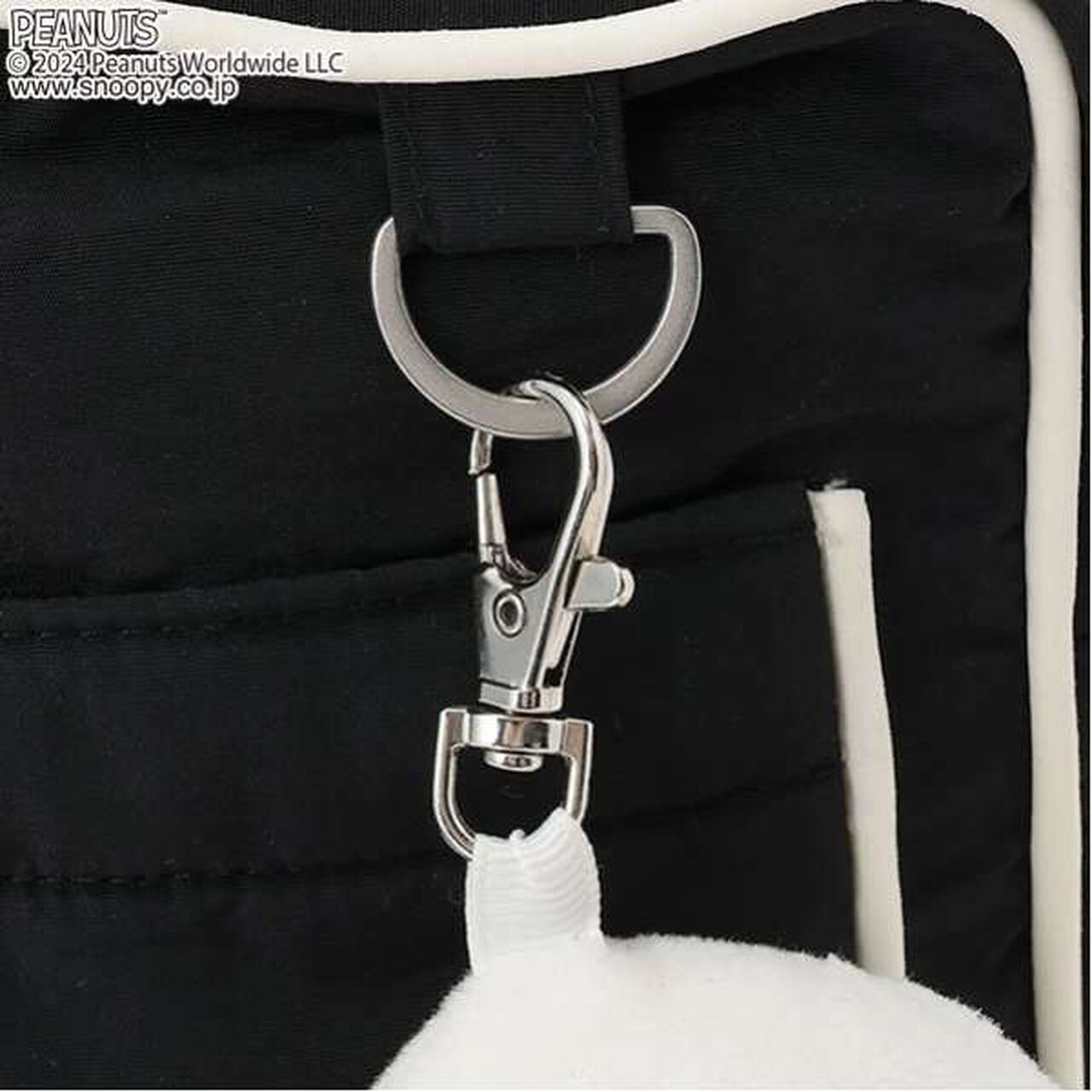 [PEANUTS] Mini Shoulder Bag with Mascot Card Holder,Black, large image number 15