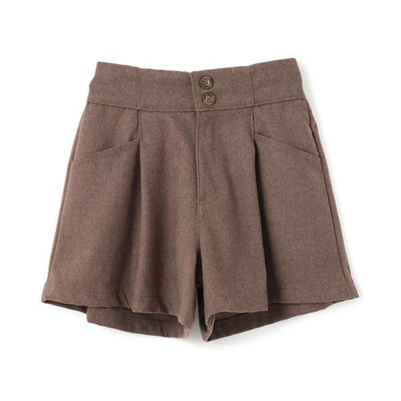 Brushed High-Waist Shorts,Ivory, large image number 5