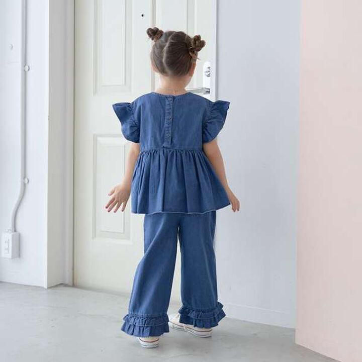 Peplum Blouse & Hem Frill Pants Outfit Set,Mocha tea, medium image number 4