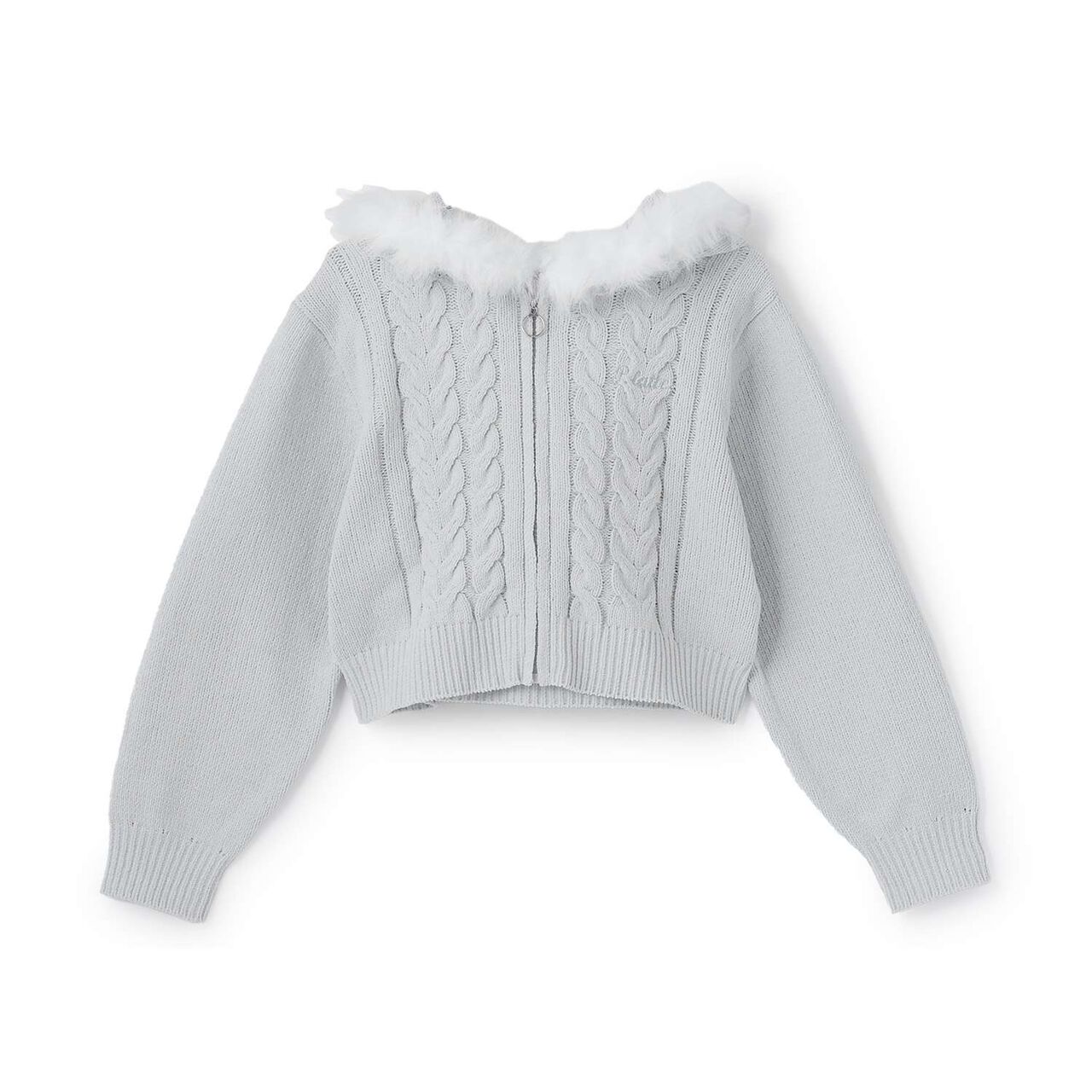 [Washable] Plush Knit Fur Zip Parka,Light pink, large image number 21