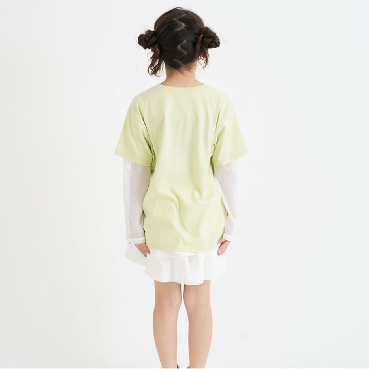 Mesh Sleeve Combination Big T-Shirt,Off white, large image number 16