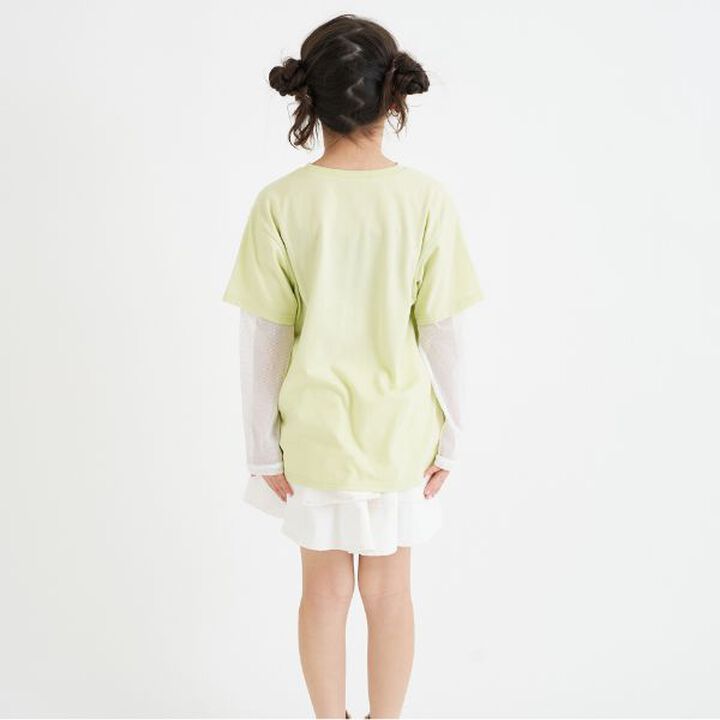 Mesh Sleeve Combination Big T-Shirt,Off white, medium image number 16