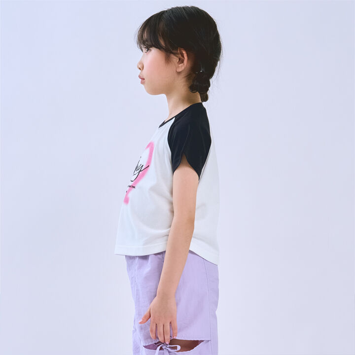 [Cool Touch] Cropped Raglan Short Sleeve T-Shirt,Black, medium image number 1