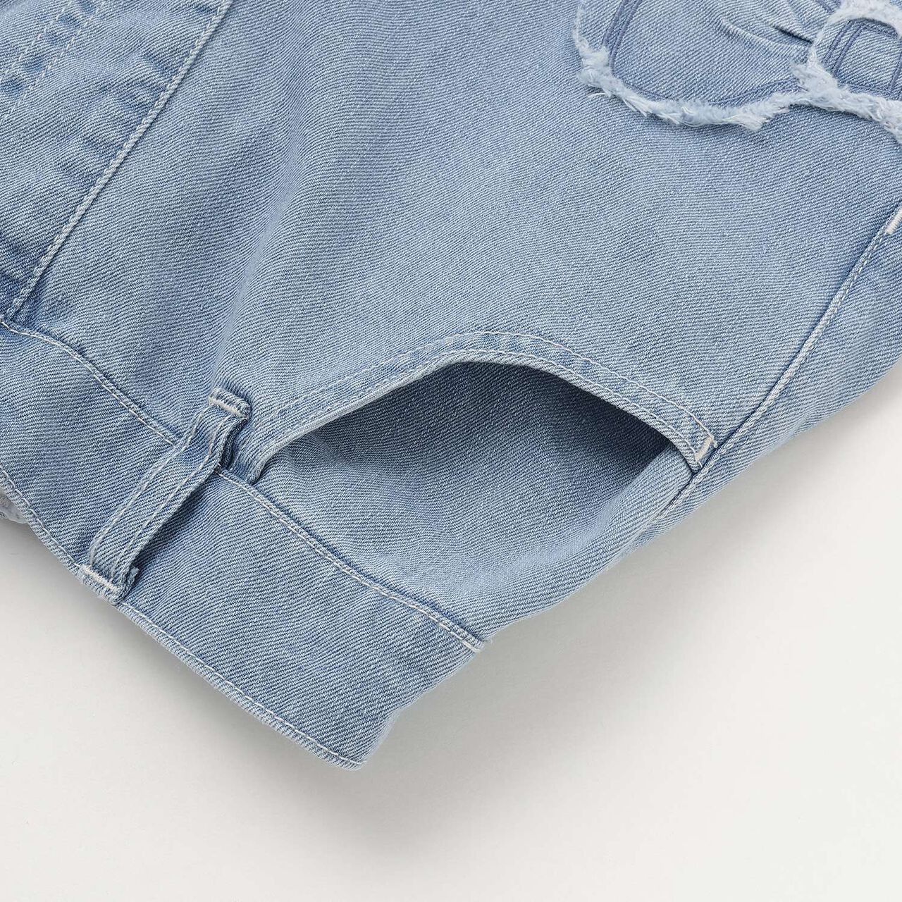 Ribbon Appliqu&eacute; Denim Pants,Gray, large image number 4