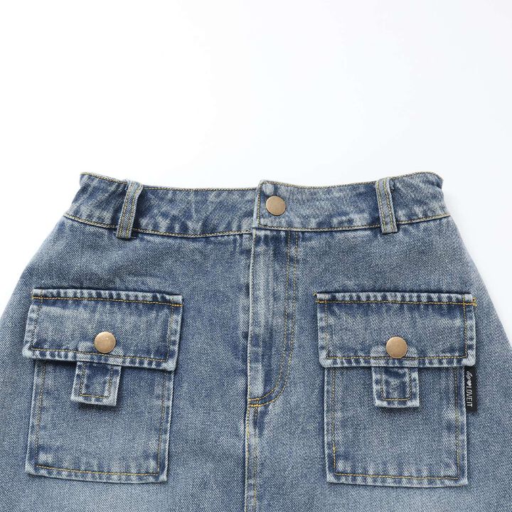 Denim Skirt with Shorts,Gray, medium image number 4