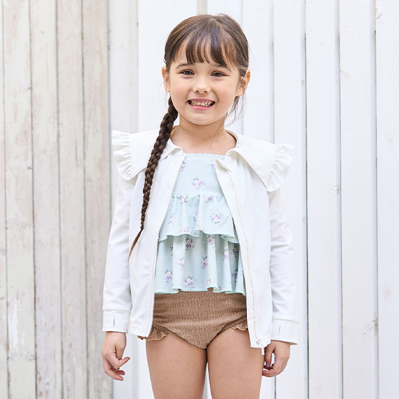 [SWIM] [UV Processing] Sailor Frilled Collar Rash Guard,Sax blue, large image number 20