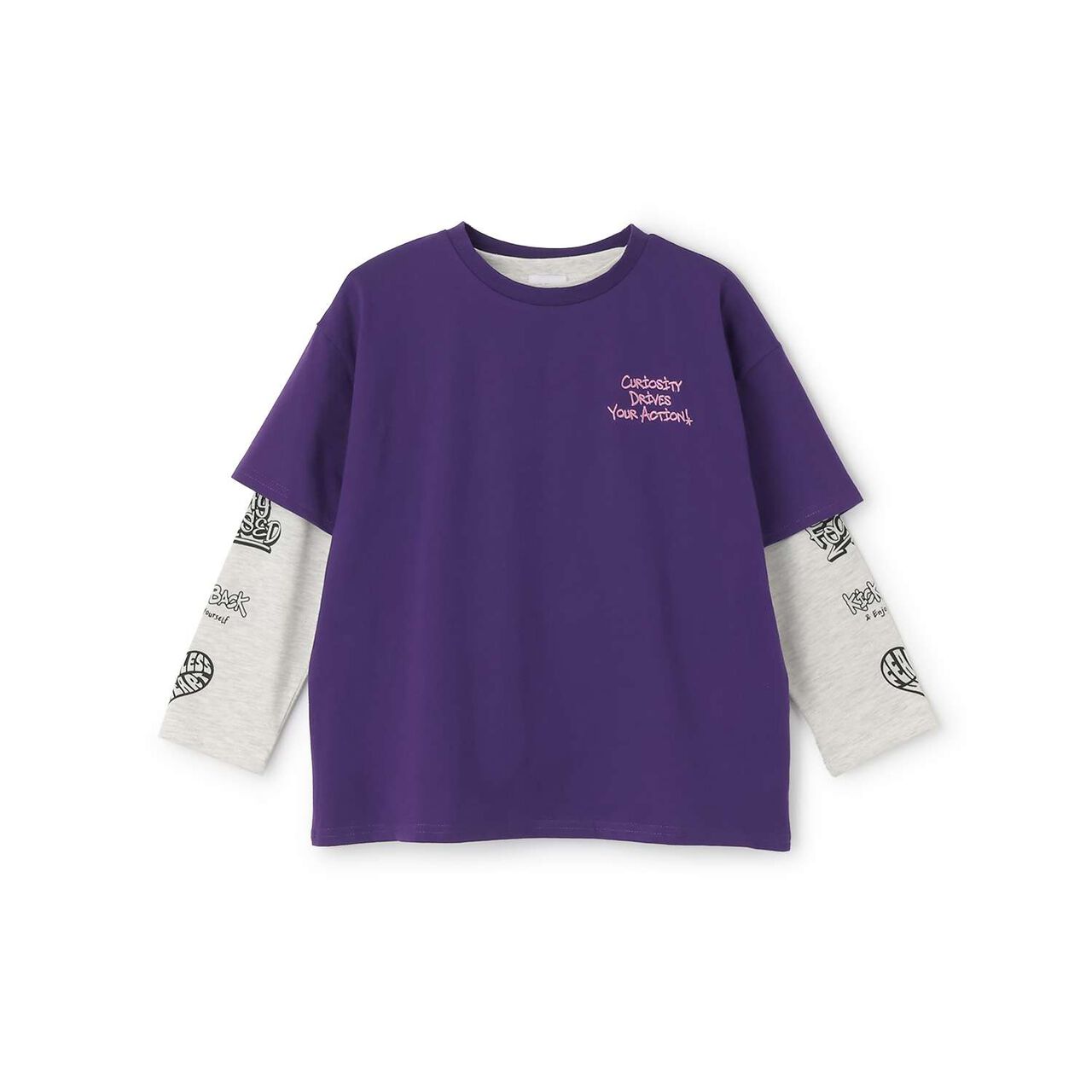 [LTXC/Quick-Dry] Loose T-Shirt Layered Set,Purple, large image number 9
