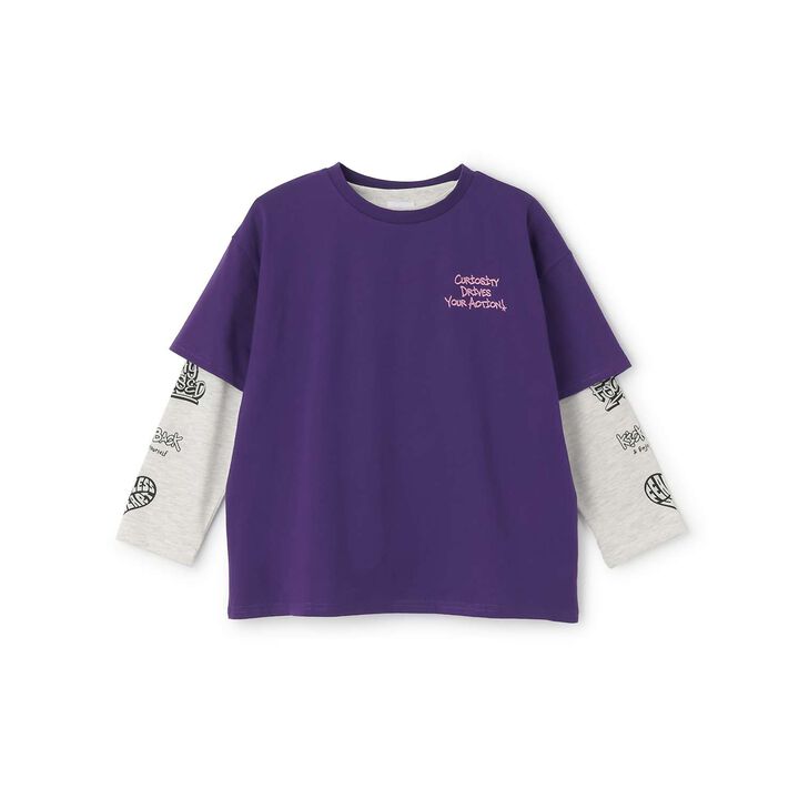 [LTXC/Quick-Dry] Loose T-Shirt Layered Set,Purple, medium image number 9
