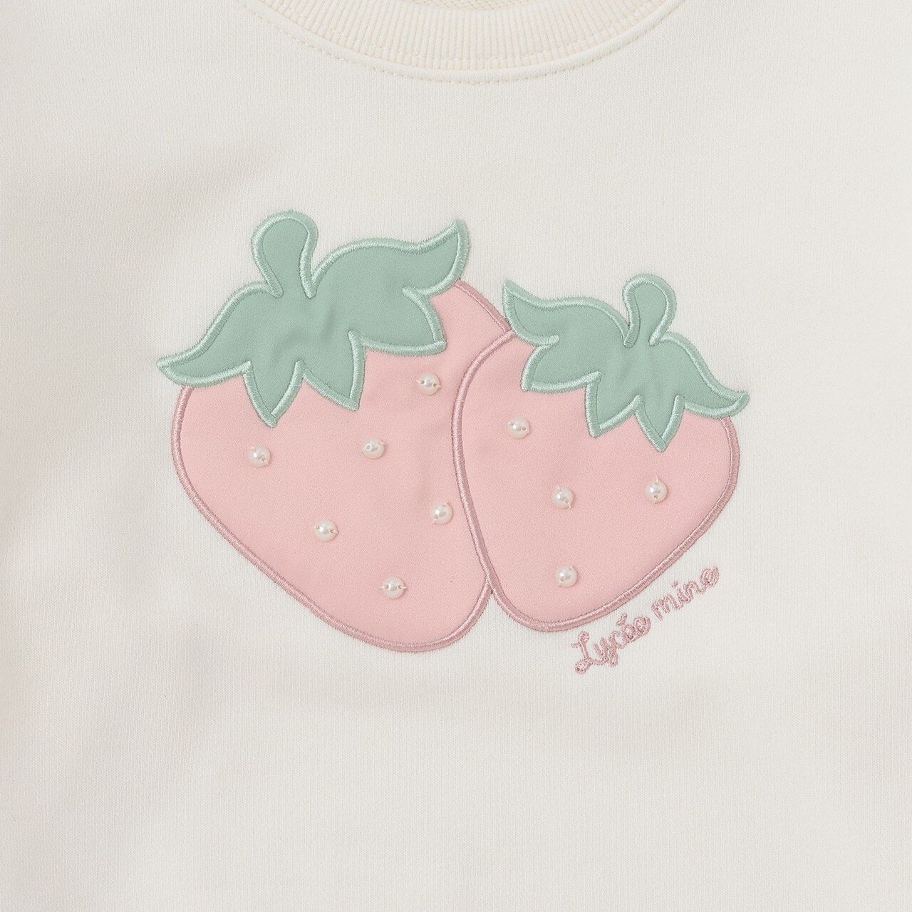 Quick-Dry Fleece Strawberry Appliqu&eacute; Sweatshirt,Black, large image number 11