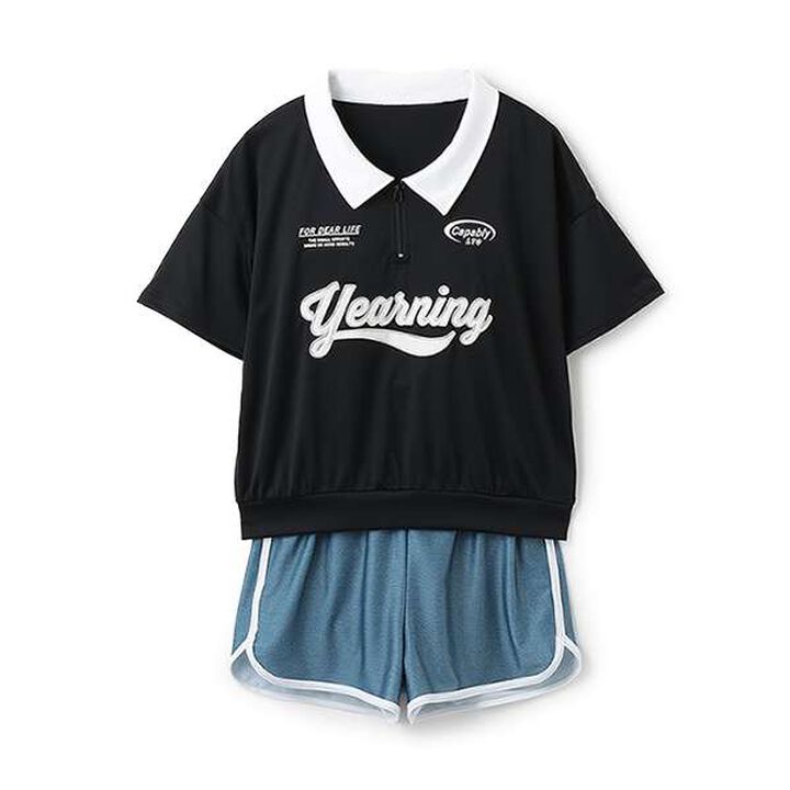 [SWIM] Half-Zip T-Shirt 3-Piece Set,Sax blue, medium image number 3