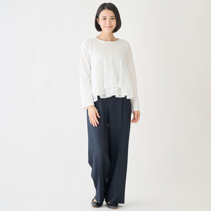 Organza Docking Long-Sleeve T-Shirt,Striped, medium image number 5