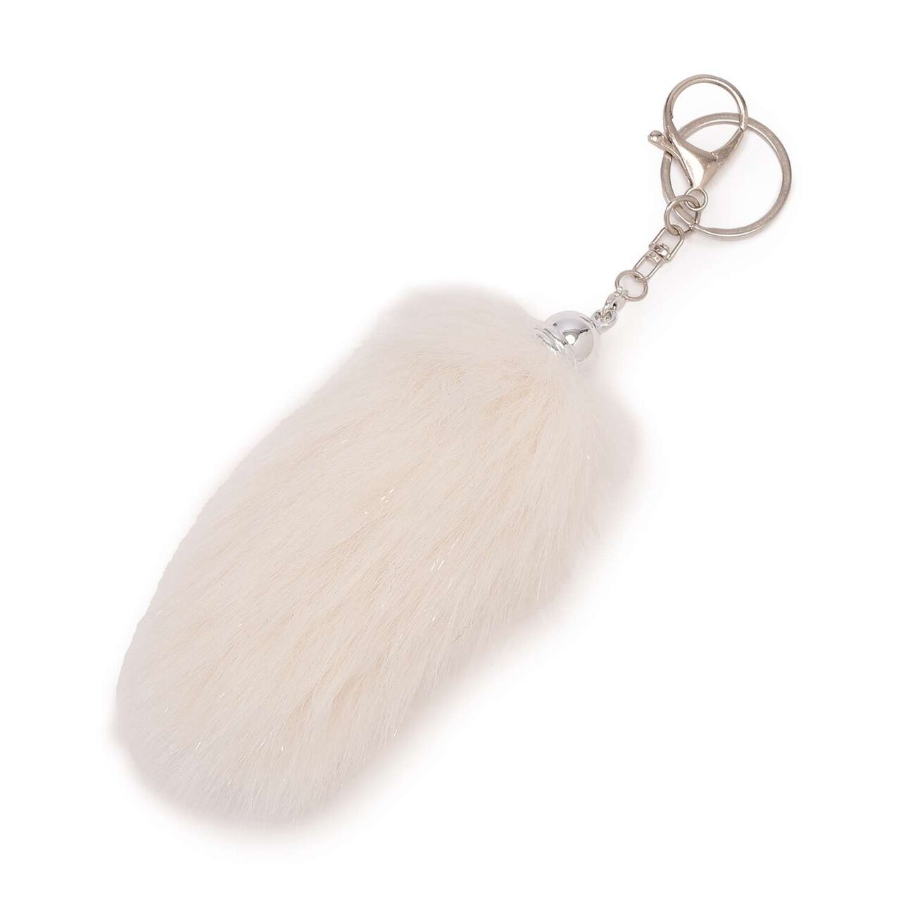 Tail Lame Fur Charm,Ivory, large image number 0