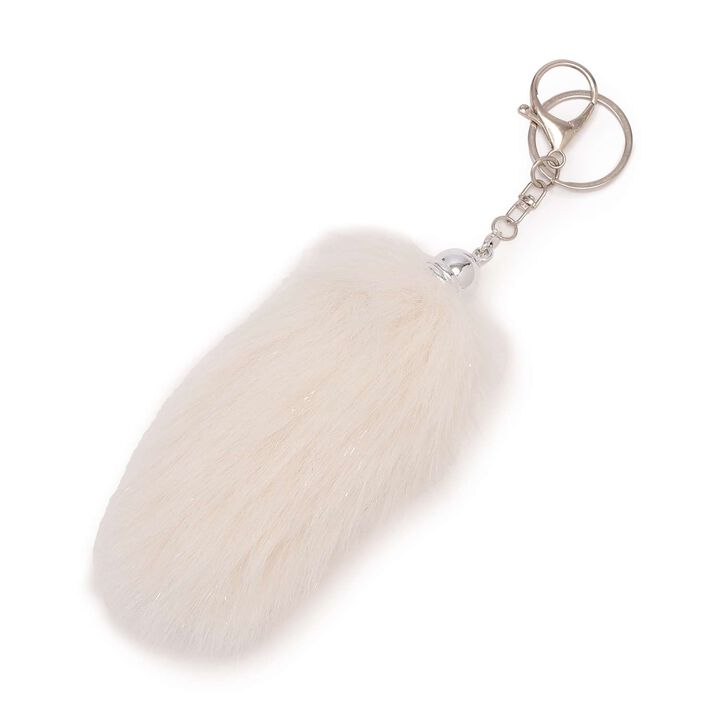 Tail Lame Fur Charm,Ivory, medium image number 0