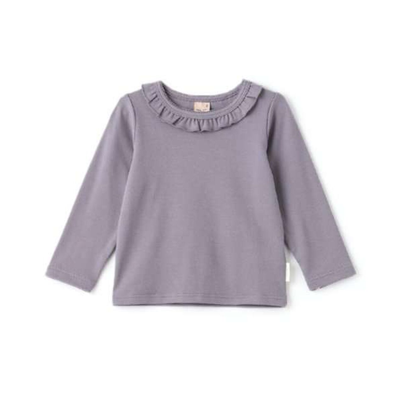 Fluffy Warmth Frill Long Sleeve T-Shirt,Gray, large image number 4