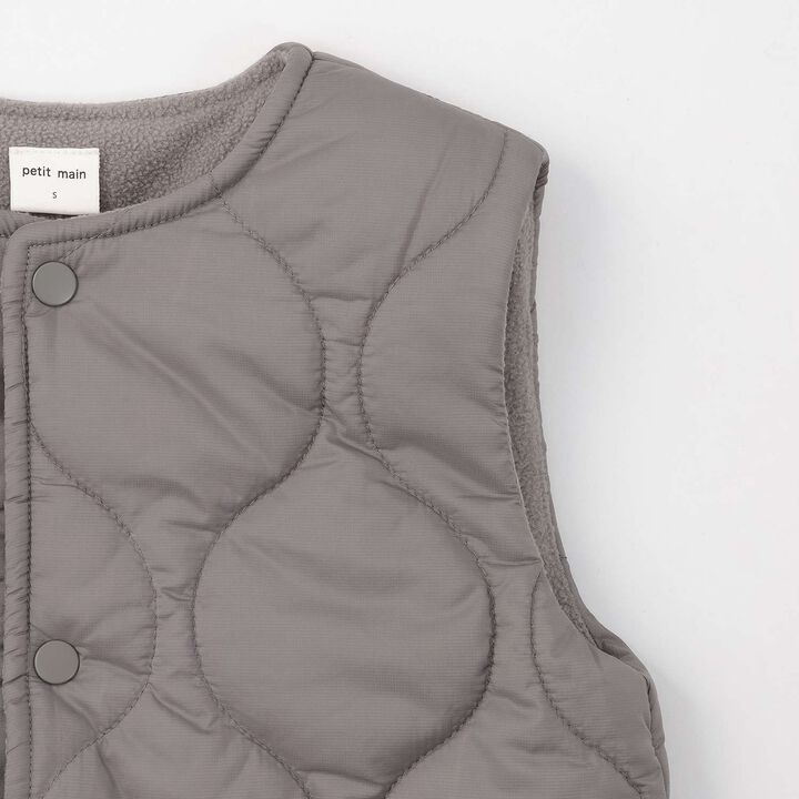 [Water-Repellent] Quilted Vest,Charcoal gray, medium image number 13