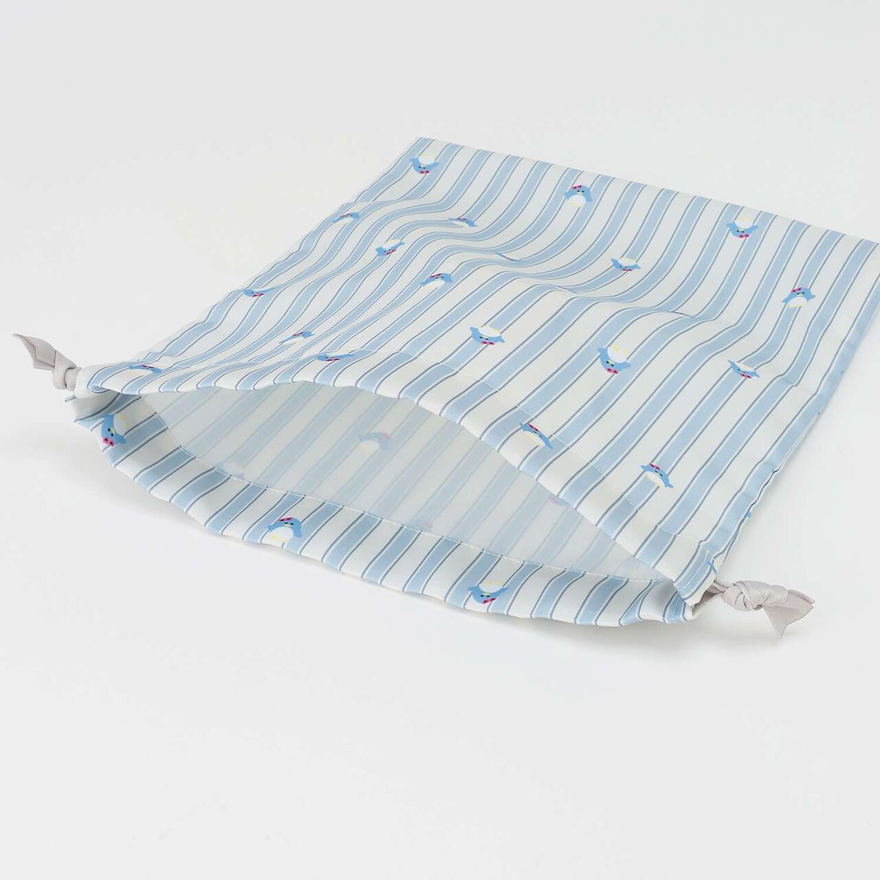 [Water Repellent] All-Over Pattern Travel Drawstring Pouch,Light blue, large image number 6