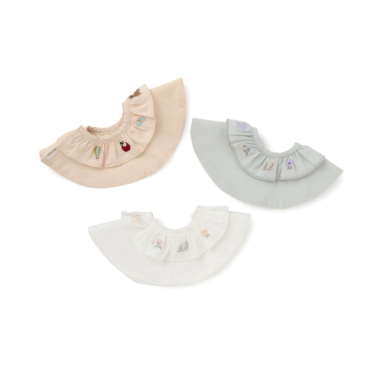 [Waterproof] Embroidered Frill Bib,Ivory, large image number 5