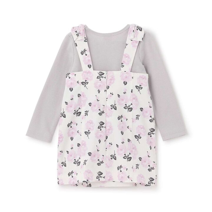 Link Shoulder Ribbon Jumper Skirt Set,Navy, medium image number 7