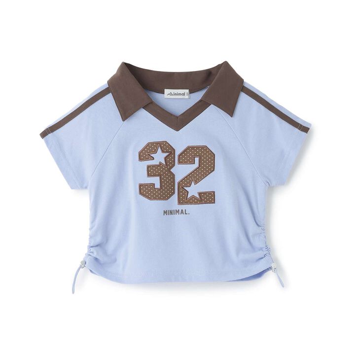 Number Collar Short Sleeve T-Shirt,, medium
