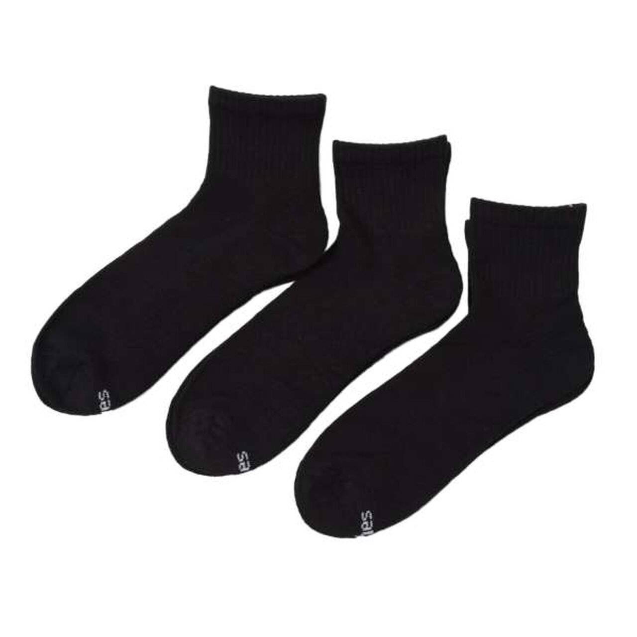 [Hanes] Quarter Length Socks 3-Pack,Black, large image number 2