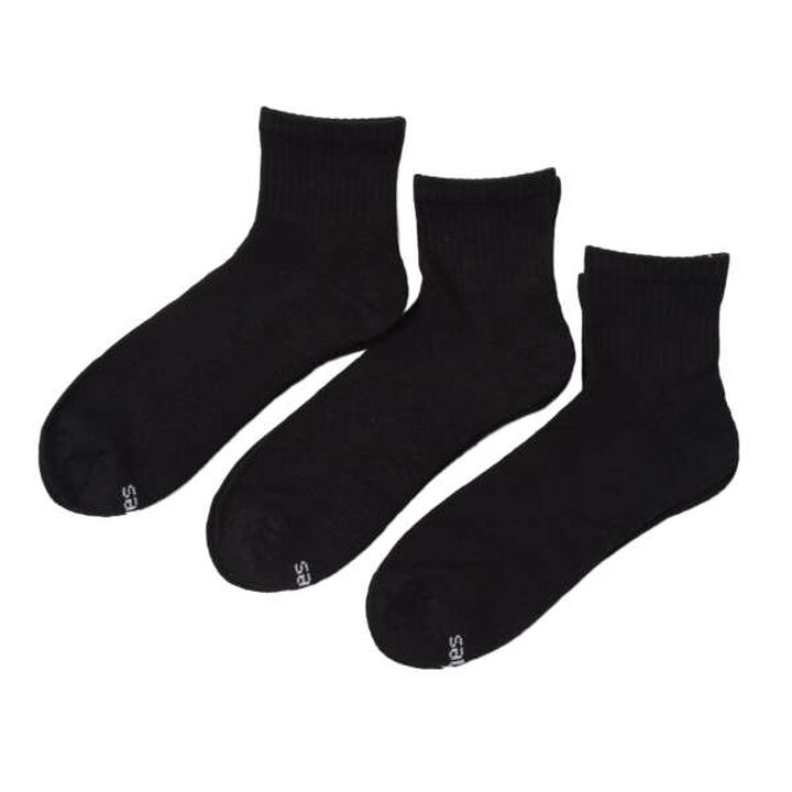 [Hanes] Quarter Length Socks 3-Pack,Black, medium image number 2