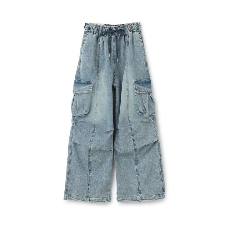 Quick-Dry Stretch Denim Cargo Pants,Gray, medium image number 6