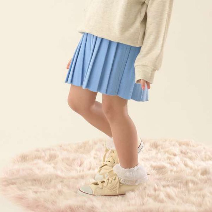 Knit Pleated Skirt,Pink, medium image number 4