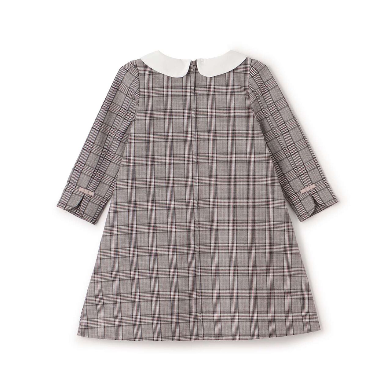 Semi-Formal Collared Long-Sleeve One-Piece Dress,Beige, large image number 6