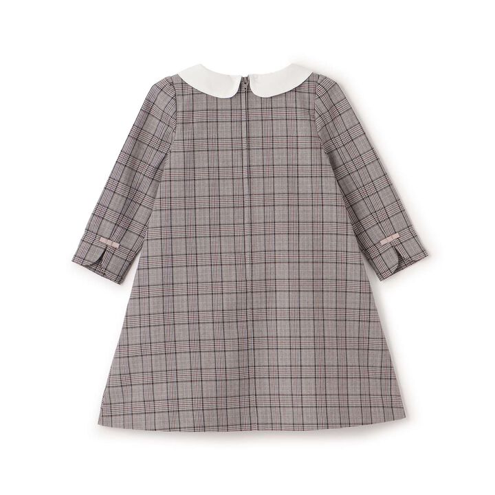 Semi-Formal Collared Long-Sleeve One-Piece Dress,Beige, medium image number 6