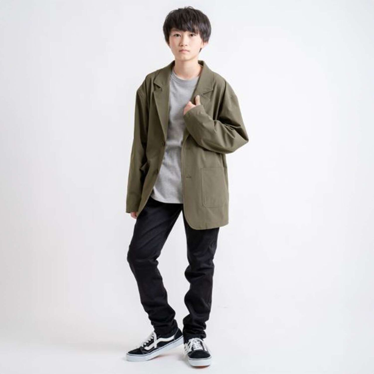 Nylon Stretch Tailored Jacket [Set Up Compatible],Charcoal gray, large image number 8