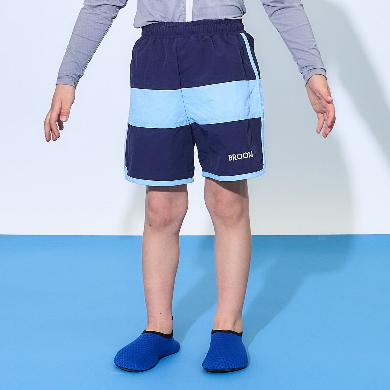 [SWIM] 雙色拼接衝浪褲 [兒童服裝] [童裝] [男童] [女孩],淡卡其色, large image number 0