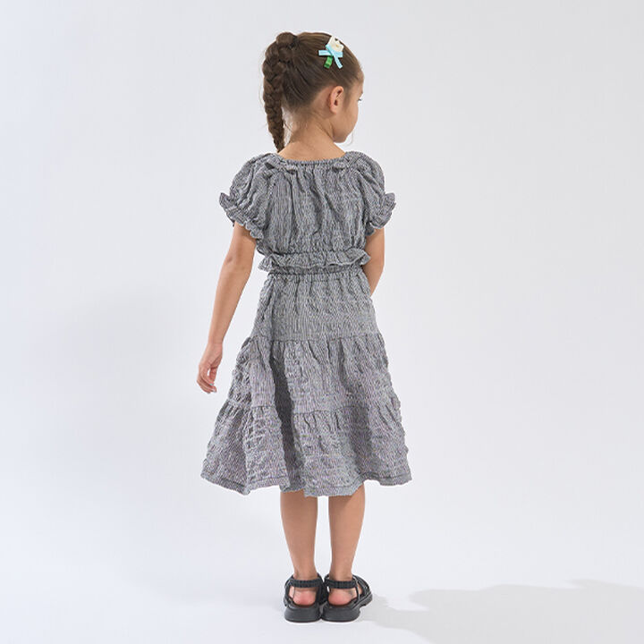 Front and Back Both OK! Blouse & Tiered Skirt Set,Light blue, medium image number 2