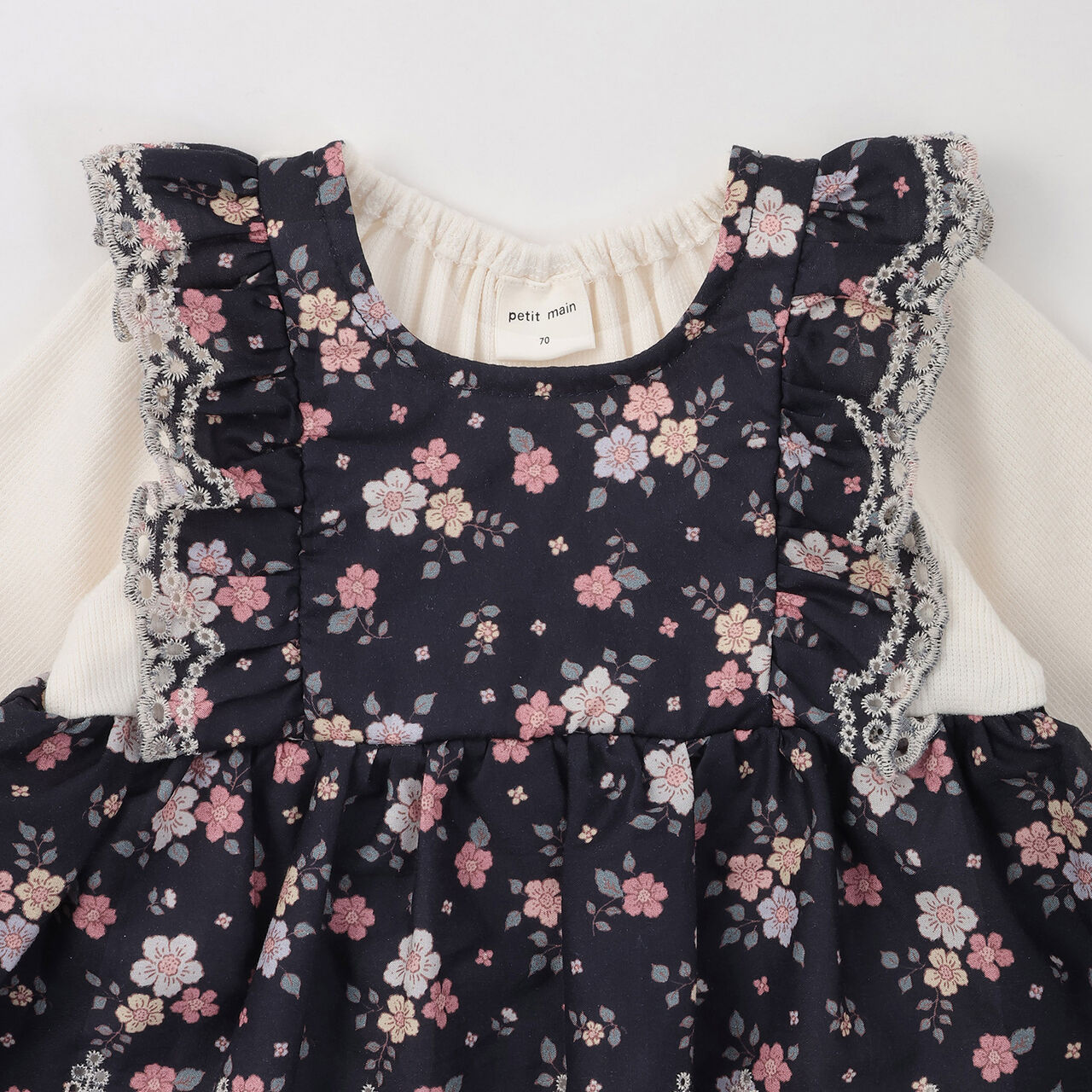 [7-Sleeve] Shoulder Frill One-Piece Romper,Ivory, large image number 2