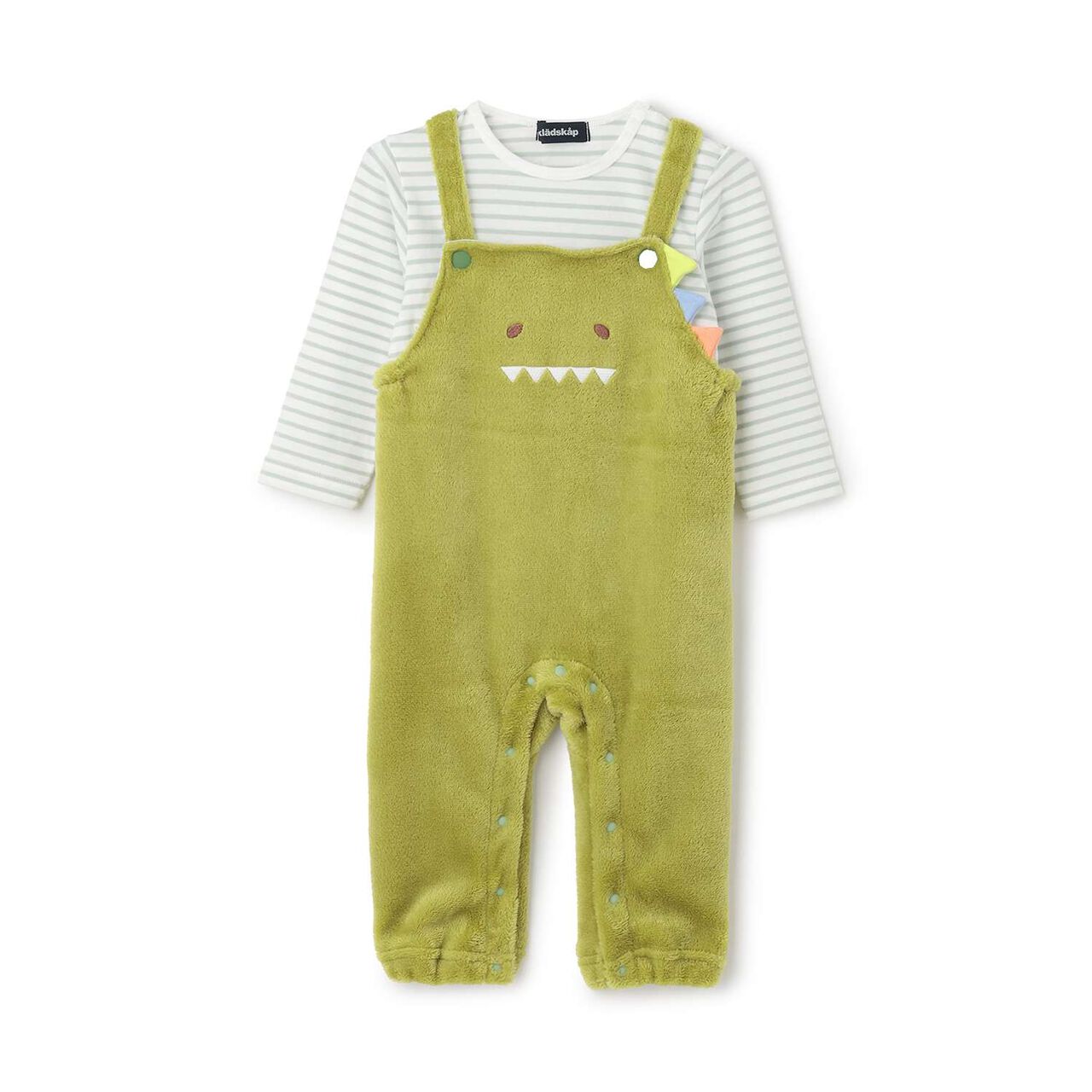 Creature T-Shirt & Boa Fabric Overalls Set,Navy, large image number 6