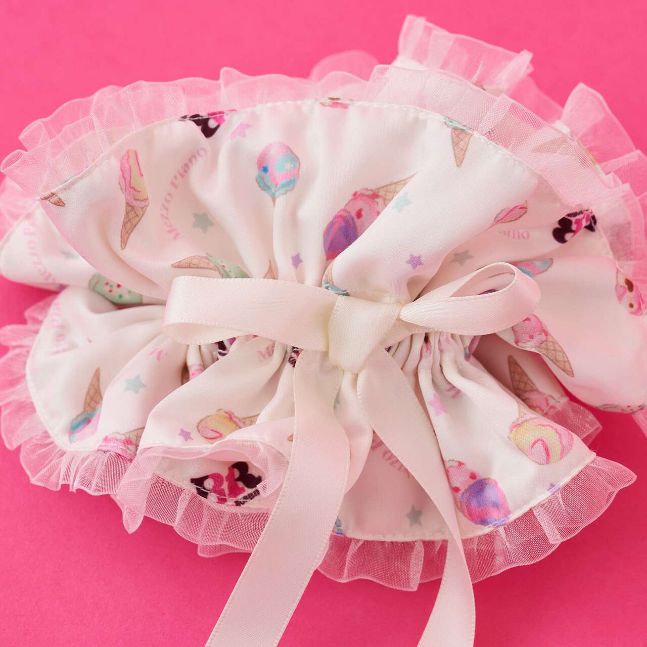 [Baskin-Robbins] Ice Cream Pattern Scrunchie,Off white, large image number 4