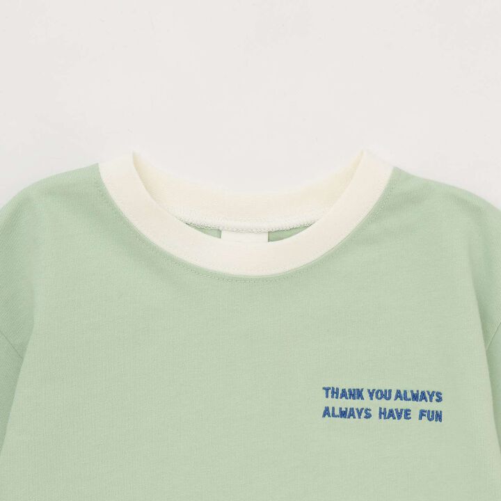 Color-Blocked Relaxed Long-Sleeve T-Shirt [Food Stain Resistant],Navy, medium image number 10