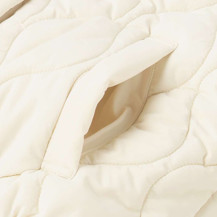 Big Puff Quilted Bomber Jacket,Ivory, medium image number 7