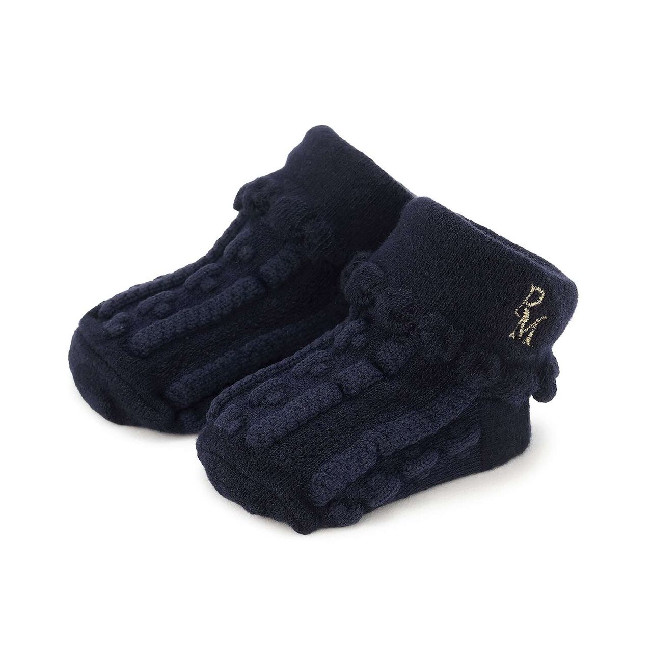 Lame Embroidered Cup Socks,Navy, large image number 0