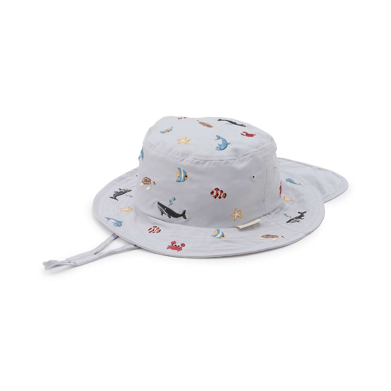 [Heat Shielding] Embroidered Bucket Hat,Sax blue, large image number 3