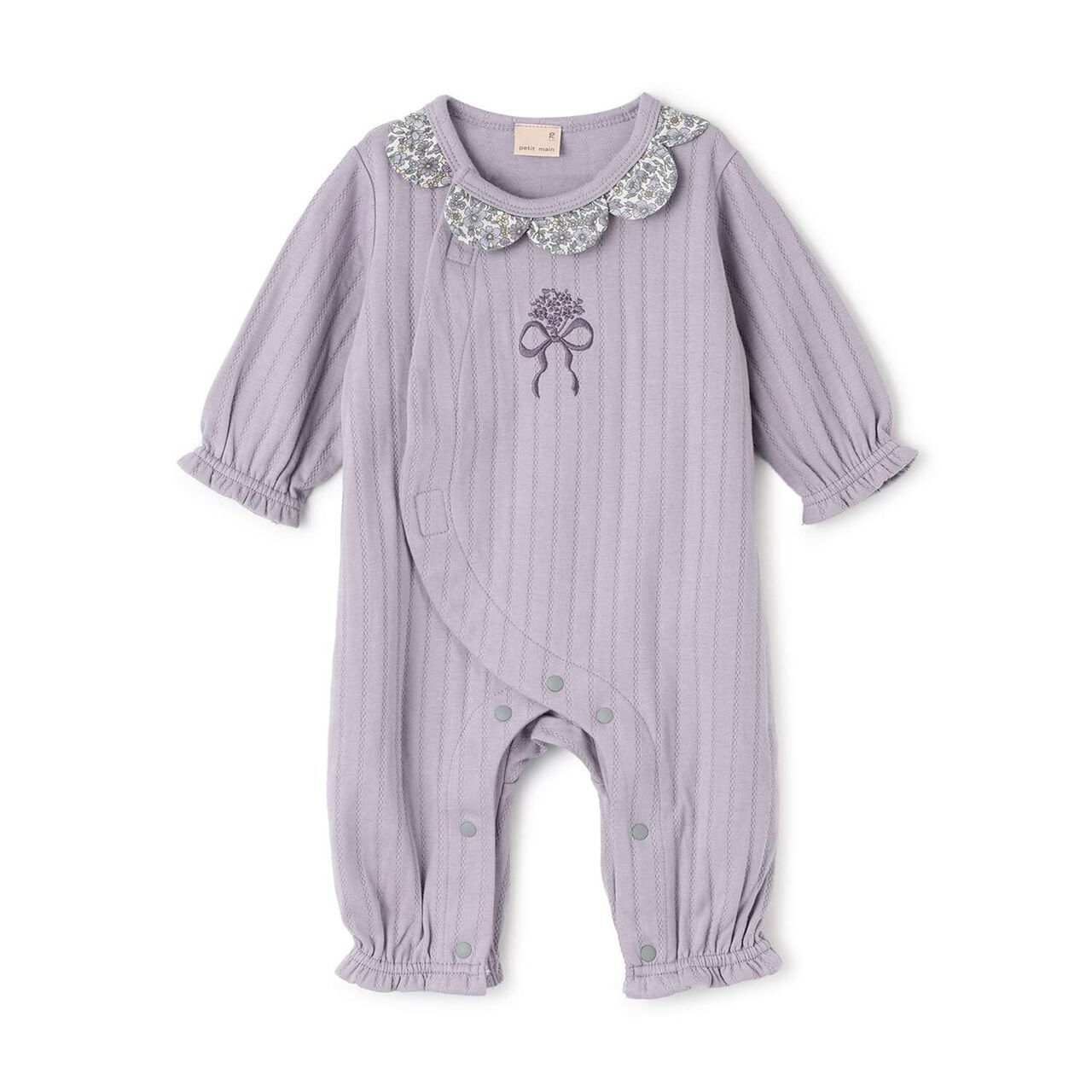 Scallop Trim Collar Coverall,Lilac, large image number 0
