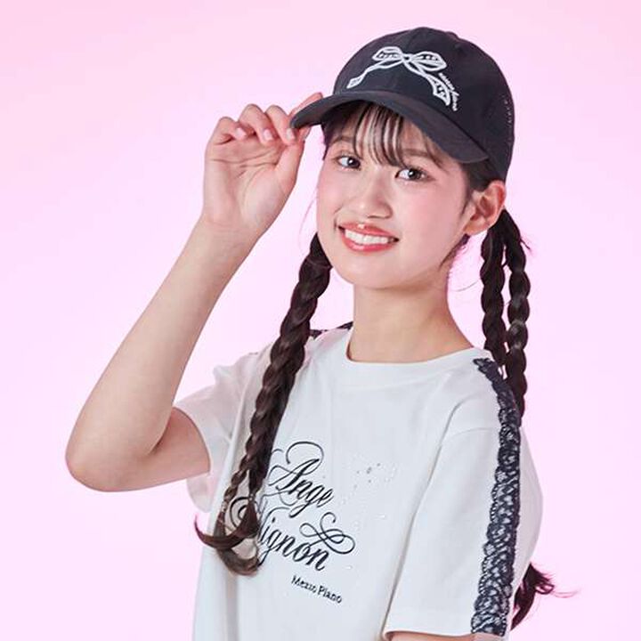 [Cool Sensation] Ribbon Embroidery Mesh Cap,Off white, medium image number 13