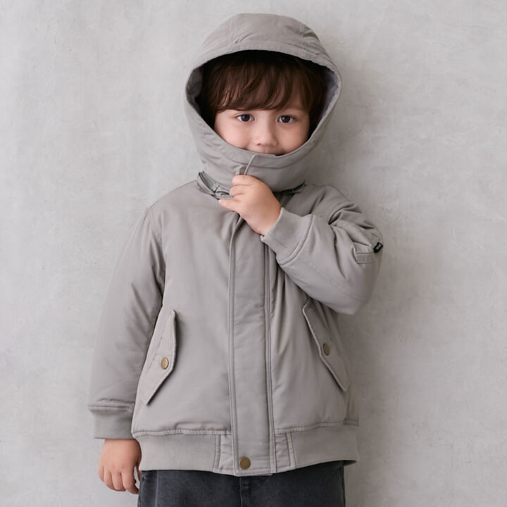 Washable MA1 Style Removable Hood Jacket,Khaki, medium image number 7