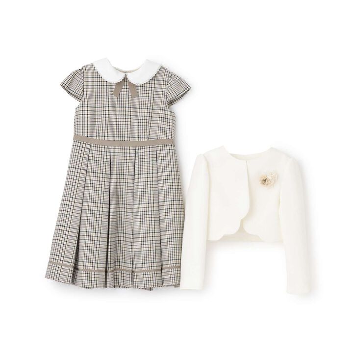 [Formal] Checkered OP + Scallop Trim JK Set,Beige, medium image number 9