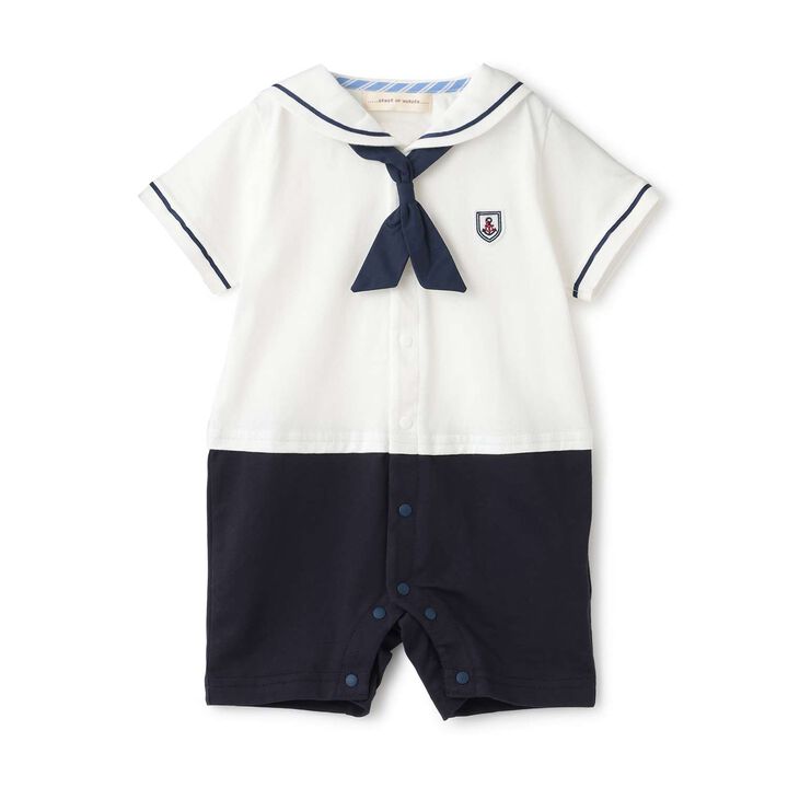 Sailor Short-Sleeve Romper [UV Protection],, medium