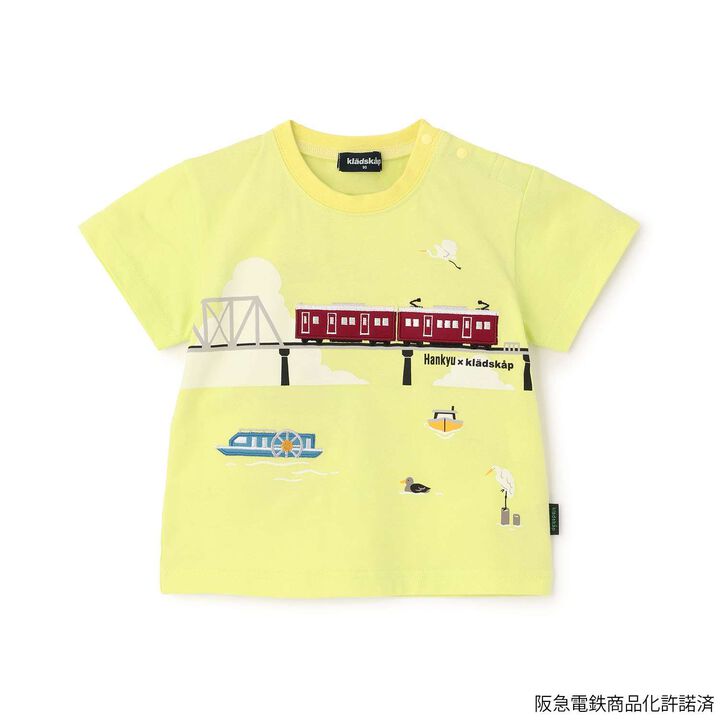 Hankyu Train Overpass Short Sleeve T-Shirt,Yellow, medium image number 9