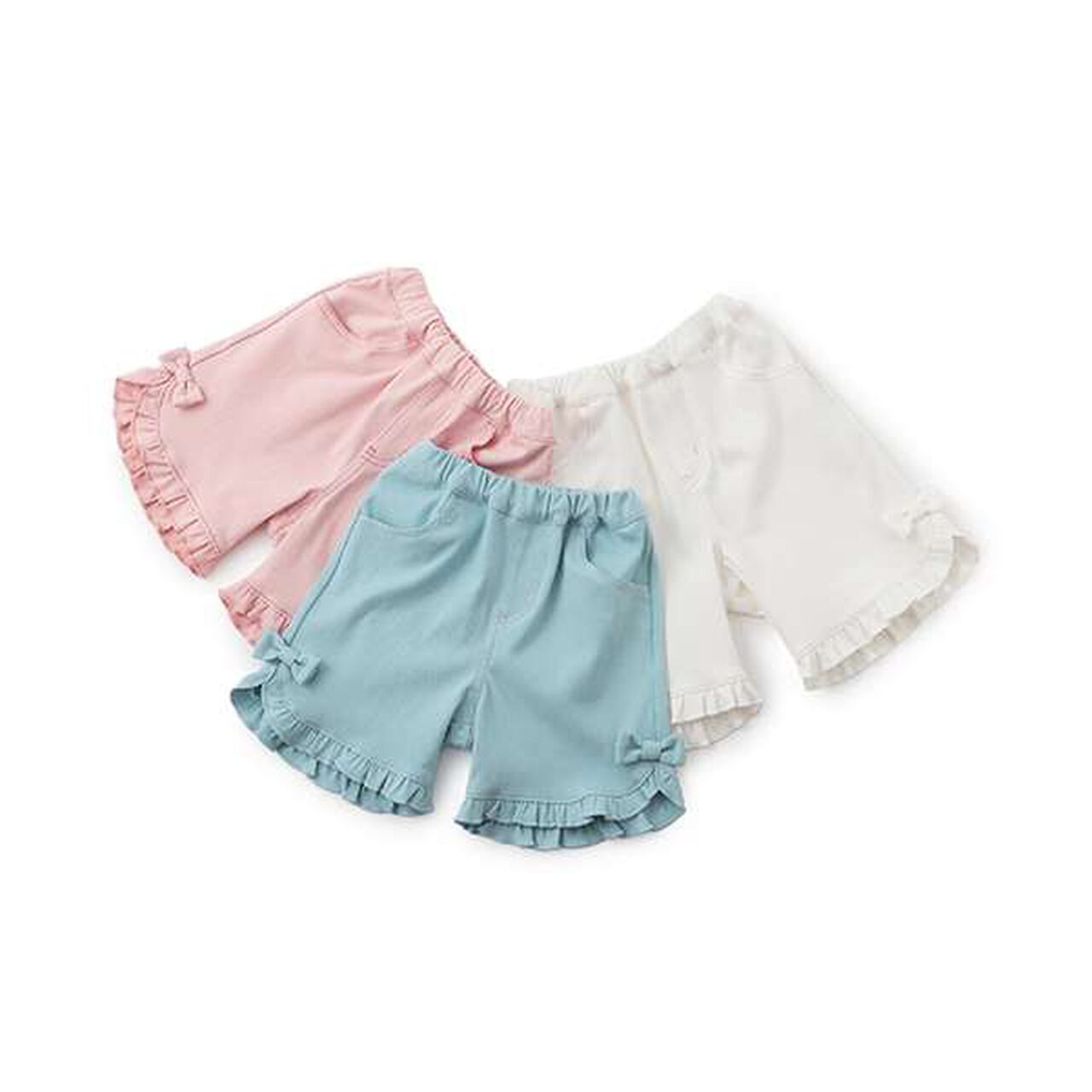 Rabbit Pocket Frill Half Pants,Light blue, large image number 8