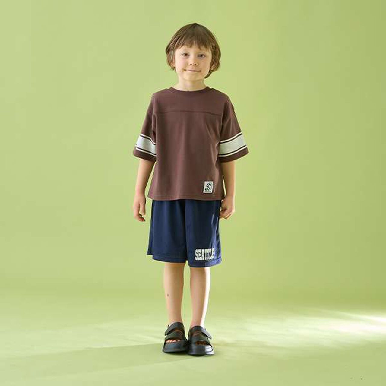 [Reversible] Line Print T-Shirt (Comfortable Jersey Fabric),Deep blue, large image number 3