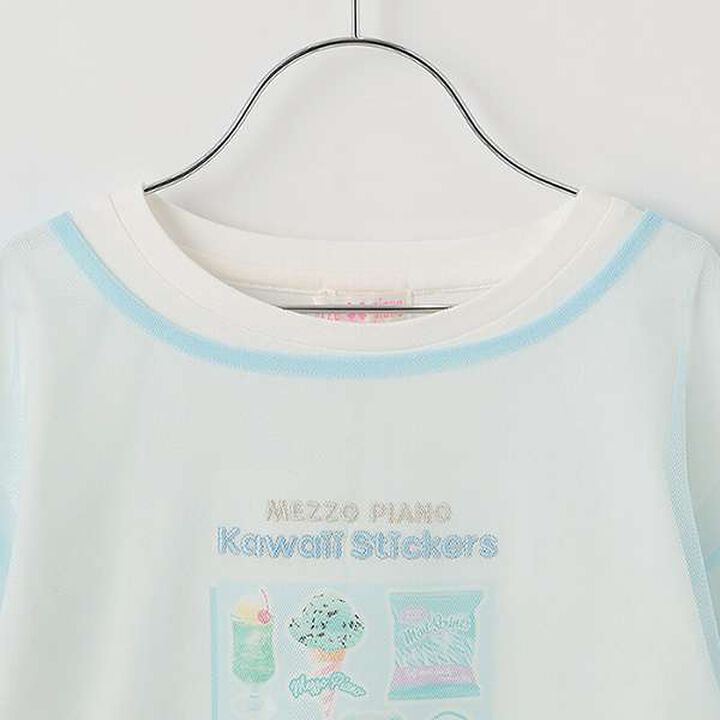 Tulle Layered Long-Sleeve T-Shirt,Off white, medium image number 7