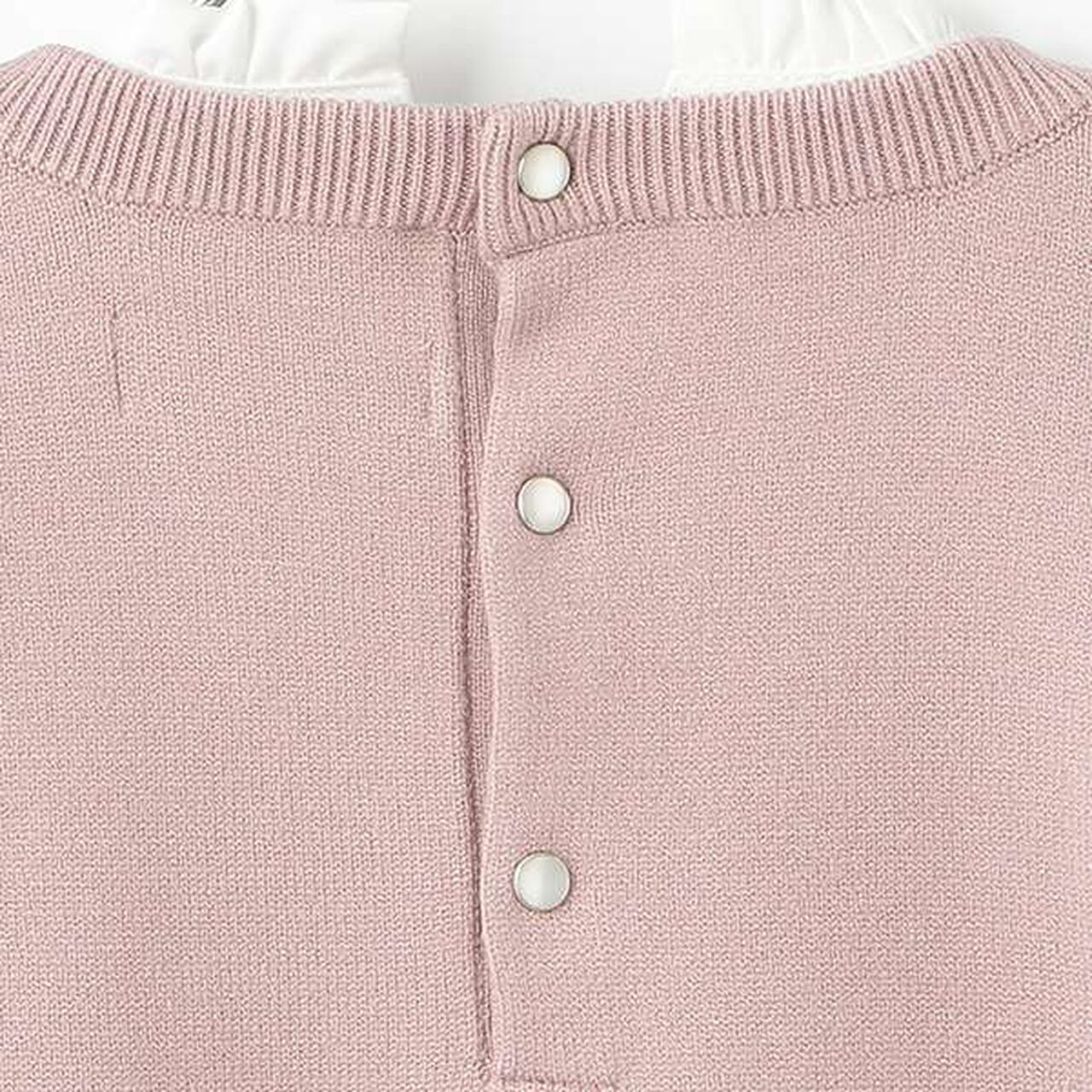 Ribbon Jacquard Frill Collar Knitwear,Pink, large image number 7